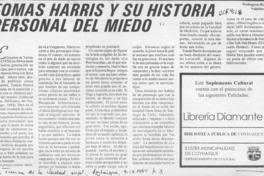 Tomás Harris y su historia del miedo Wellington Rojas Valdebenito.