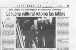 La lucha cultural retoma las tablas  [artículo] M. E. B. M.