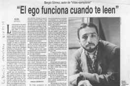 "El ego funciona cuando te leen"  [artículo] M. E. B. M.