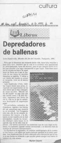 Depredadores de ballenas  [artículo] Myriam Zapata.