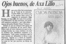 Ojos buenos, de Axa Lillo  [artículo] O. Z. S.