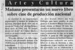 Mañana presentarán un nuevo libro sobre cine de producción nacional  [artículo].