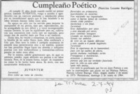 Cumpleaño poético  [artículo] Narcisa Lezano Barriga.