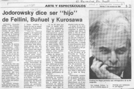 Jodorowsky dice ser "hijo" de Fellini, Buñuel y Kurosawa  [artículo].