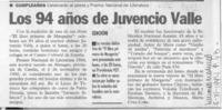 Los 94 años de Juvencio Valle  [artículo].