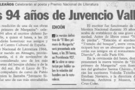 Los 94 años de Juvencio Valle  [artículo].