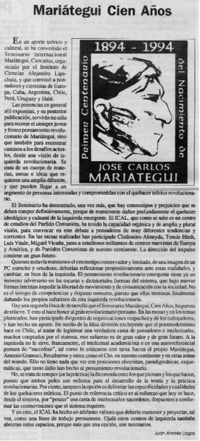 Mariátegui cien años