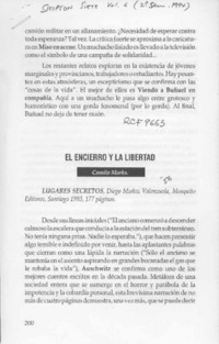 El encierro y la libertad  [artículo] Camilo Marks.