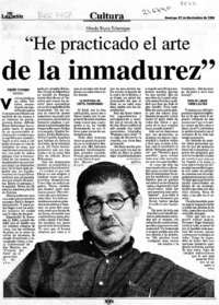 "He practicado el arte de la inmadurez"  [artículo] Alejandra Costamagna.