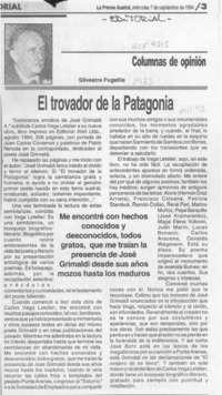 El trovador de la Patagonia  [artículo] Silvestre Fugellie.