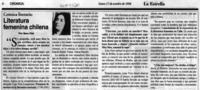 Literatura femenina chilena  [artículo] Sara Vial.