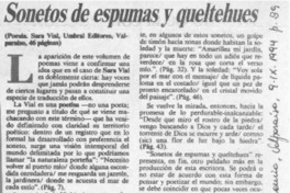 Sonetos de espumas y queltehues  [artículo] Luis Uribe.