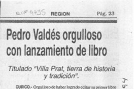 Pedro Valdés orgulloso con lanzamiento de libro  [artículo].