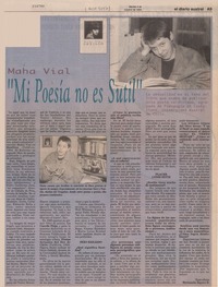Maha Vial "Mi poesía no es sutil"