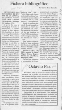 Fichero bibliográfico  [artículo] Carlos René Ibacache.