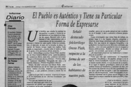 El pueblo es auténtico y tiene su particular forma de expresarse  [artículo] Katherine López.