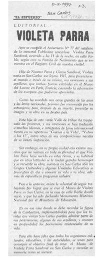 Violeta Parra  [artículo].