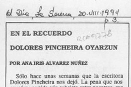 En el recuerdo Dolores Pincheira Oyarzún