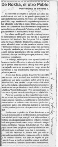 De Rokha, el otro Pablo  [artículo] Francisco de la Fuente V.