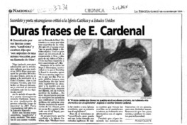 Duras frases de E. Cardenal