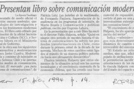 Presentan libro sobre comunicación moderna  [artículo].