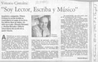 "Soy lector, escriba y músico"  [artículo] Beatriz Berger.
