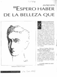 "Espero haber comunicado algo de la belleza que he hallado"  [artículo] Verónica Jiménez D. [y] Kurt Folch M.