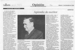 Aprendiz de escritor  [artículo] Martín Ruiz.