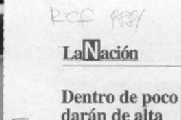 Dentro de poco darán de alta a Donoso  [artículo].