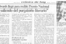 "Estoy saliendo del purgatorio literario"