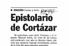 Epistolario de Cortázar  [artículo].