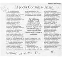 El poeta González-Urízar  [artículo] Alberto Arraño.