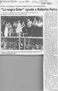 "La negra Ester" ayuda a Roberto Parra  [artículo] Leopoldo Pulgar I.