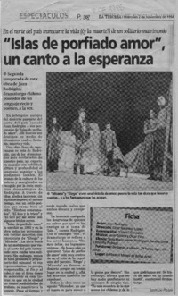 "Islas de porfiado amor", un canto a la esperanza  [artículo] Leopoldo Pulgar.