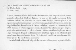 Doce poetas chilenos de origen árabe  [artículo] Luis Merino Reyes.