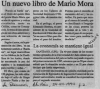 Un Nuevo libro de Mario Mora  [artículo].