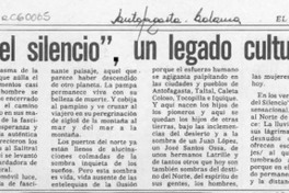 "Salitral del silencio", un legado cultural nortino  [artículo] Ketty Farandato Politis.