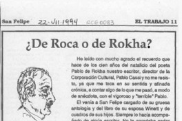 ¿De Roca o de Rokha?