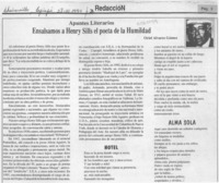 Ensalsamos a Henry Sills el poeta de la humildad  [artículo] Oriel Alvarez Gómez.