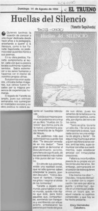 Huellas del silencio  [artículo] Ency Hernández Caballero.