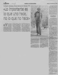 "Lo importante es lo que uno hace, no lo que no hace"  [artículo].