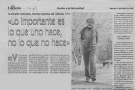 "Lo importante es lo que uno hace, no lo que no hace"  [artículo].