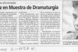 Andrés Pérez en muestra de dramaturgia  [artículo] .