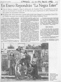 En enero repondrán "La negra Ester"  [artículo].