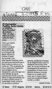 El Corregidor Padilla, entre furias y nieblas  [artículo] Andrés Gómez.