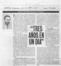 "Tres años en un día"  [artículo] Carlos Jorquera Alvarez.