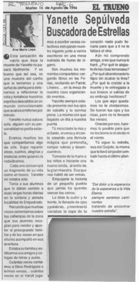 Yanette Sepúlveda, buscadora de estrellas  [artículo] Ana María Lepe.