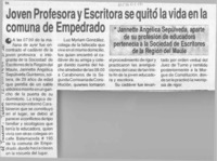Joven profesora y escritora se quitó la vida en la comuna de Empedrado  [artículo].