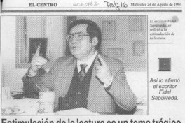 Estimulación de la lectura es un tema trágico  [artículo].