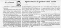 Aproximación al poeta Nelson Torres  [artículo] Jaime Márquez.